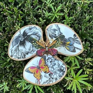 Hand painted Butterfly trinket dish